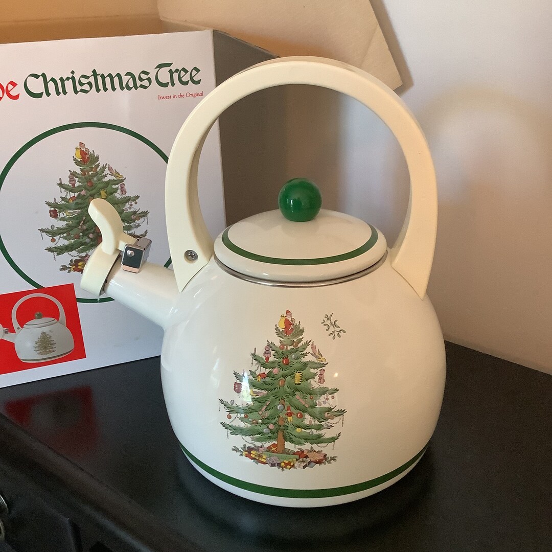 Vintage SPODE Christmas Tree Teapot Metal 2 1/2 Quart Etsy