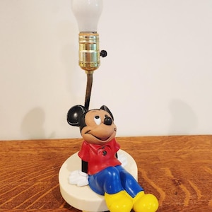 Vintage Mickey Mouse Table Lamp, Bedside Nightlight Lamp, Walt Disney Mickey Mouse Table Lamp, 1960s MCM Mickey Mouse Accent Lamp, Kids Lamp