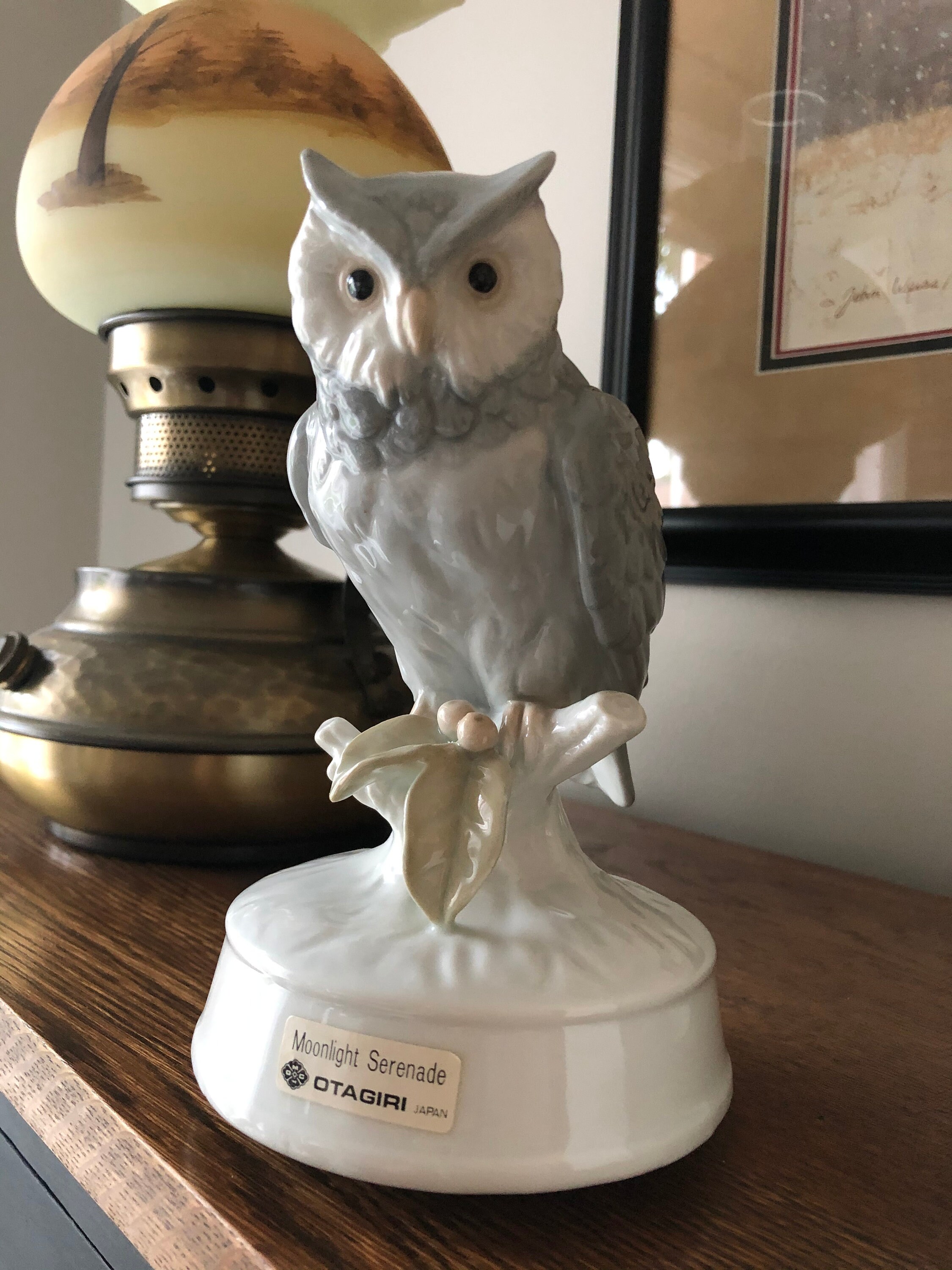 Vintage Otagiri Owl Music Box Plays Moonlight Etsy