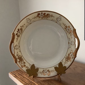 Vintage Hand  Painted Nippon, Highly Decorated with Gold, Double Handle Nippon Bowl, Exceptional Condition, Decorated Gold Trim Fine China