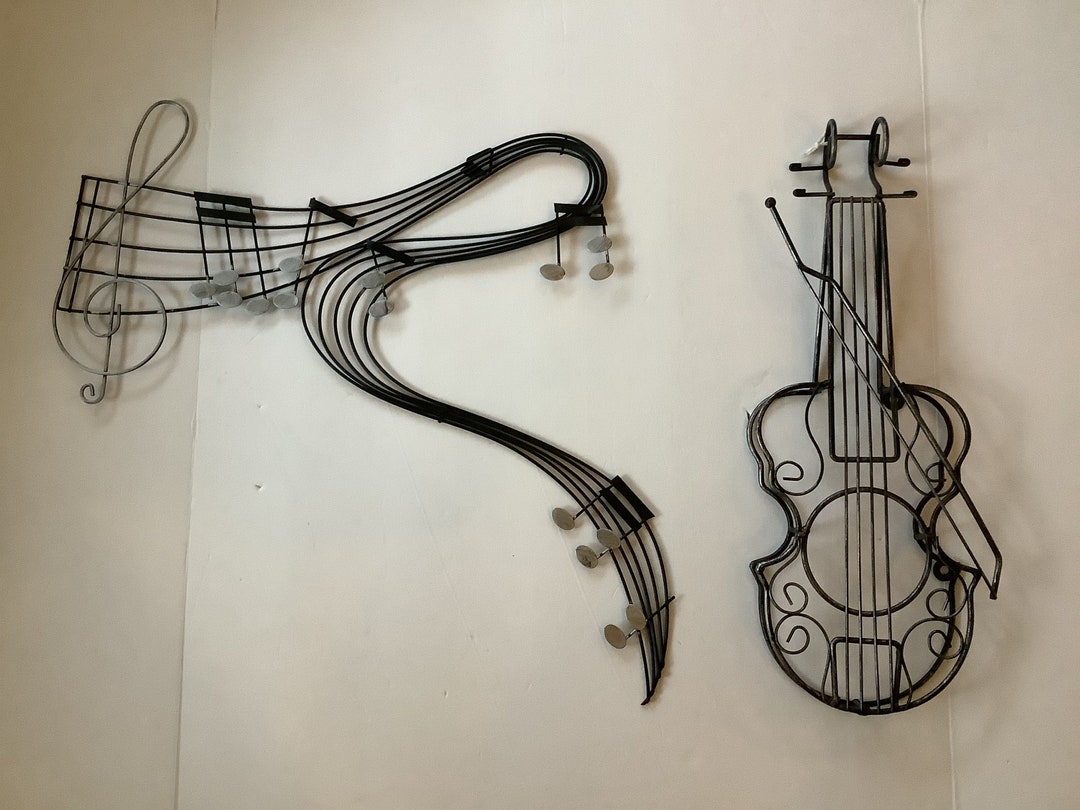 Vintage Musical Metal Art Decor, Musical Score Decor, Vintage Violin Metal  Art, Music Wall Art, Music Lover Gift, Musical Wall Art, Wire Art - Etsy
