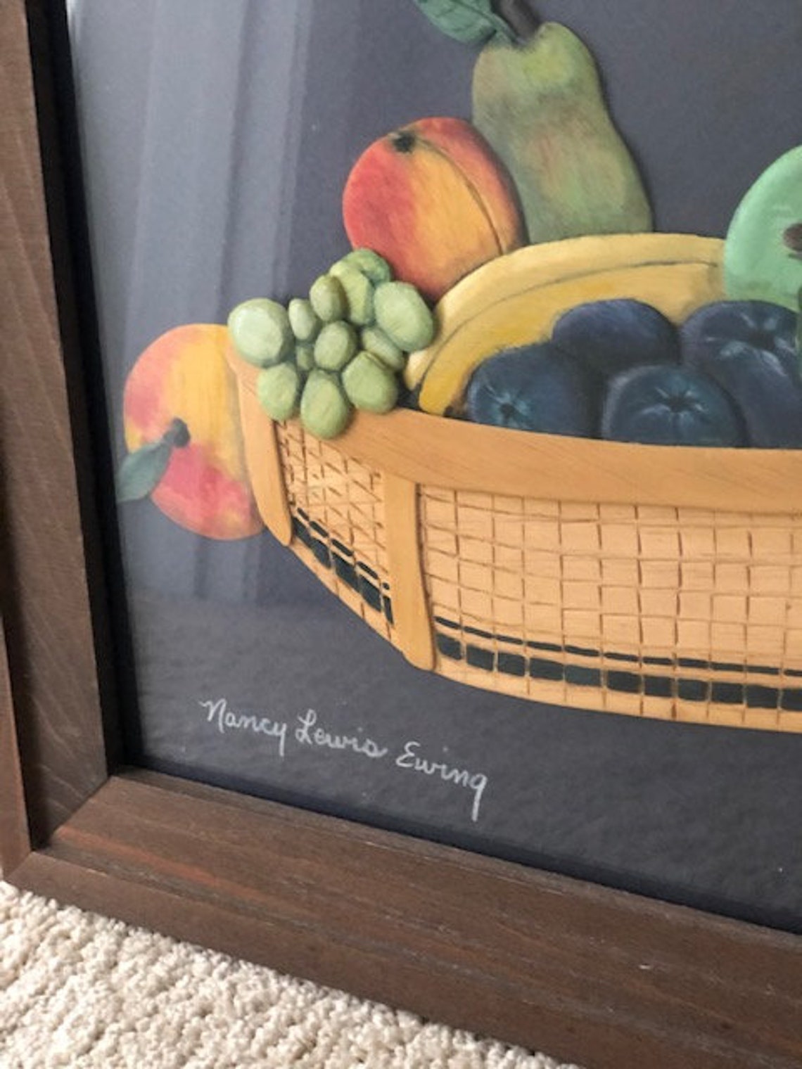 Framed Wooden Fruit Art Picture Framed Handcarved Wooden Etsy UK