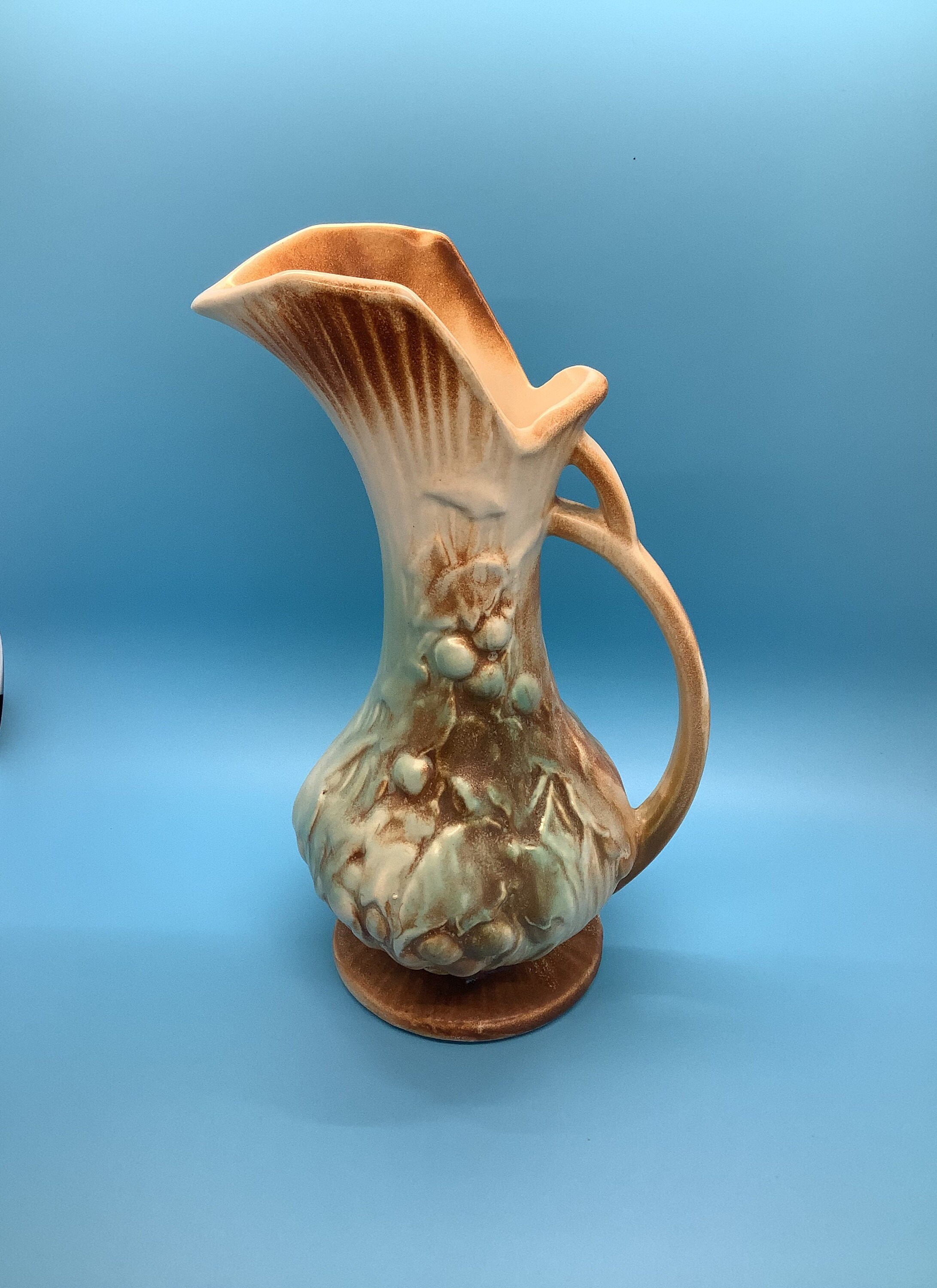 かね　　　　　　　　　　　　　　　　　　　【Vintage】McCoy Vintage Mccoy 1940's Vintage Pottery Pitcher, Brown Green
