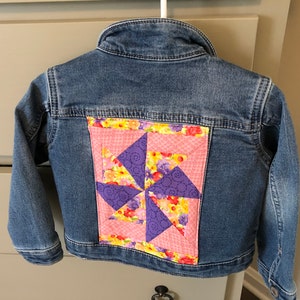 Vintage Toddler Jean Jacket Upcycled, 24 Month Blue Jean Jacket, First Impressions 27-30 pounds, Vintage Baby Clothing, Quilted Design Back