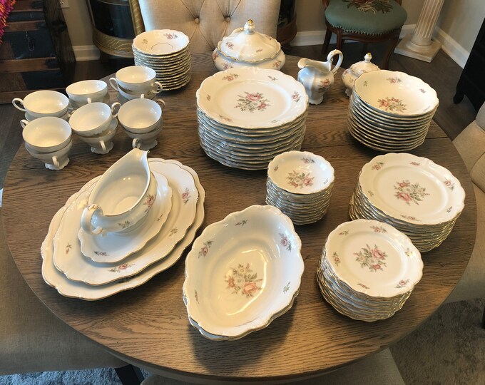 Vintage Johann Haviland China COMPLETE Set for 12, Retired Pattern