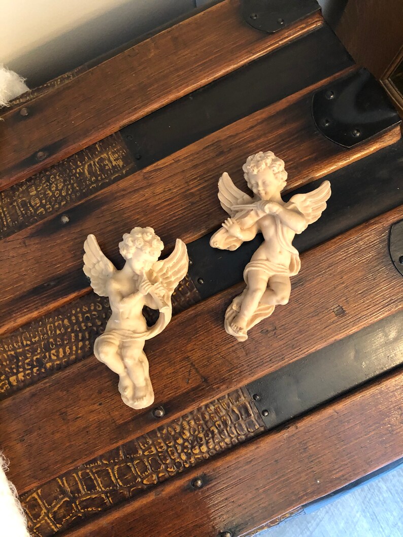 Vintage Resin Angels/Mount Cherubs Wall Decor/Hangings PAIR Etsy