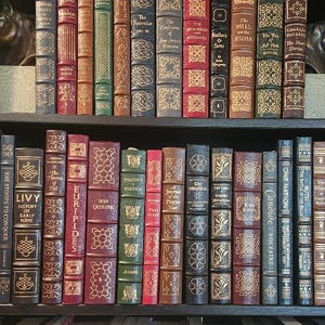 Easton Press Collector&#39;s Edition Books, History Books, The Classics, Book Decor Staging, Shelf of Easton Press Books, Movie Set Staging