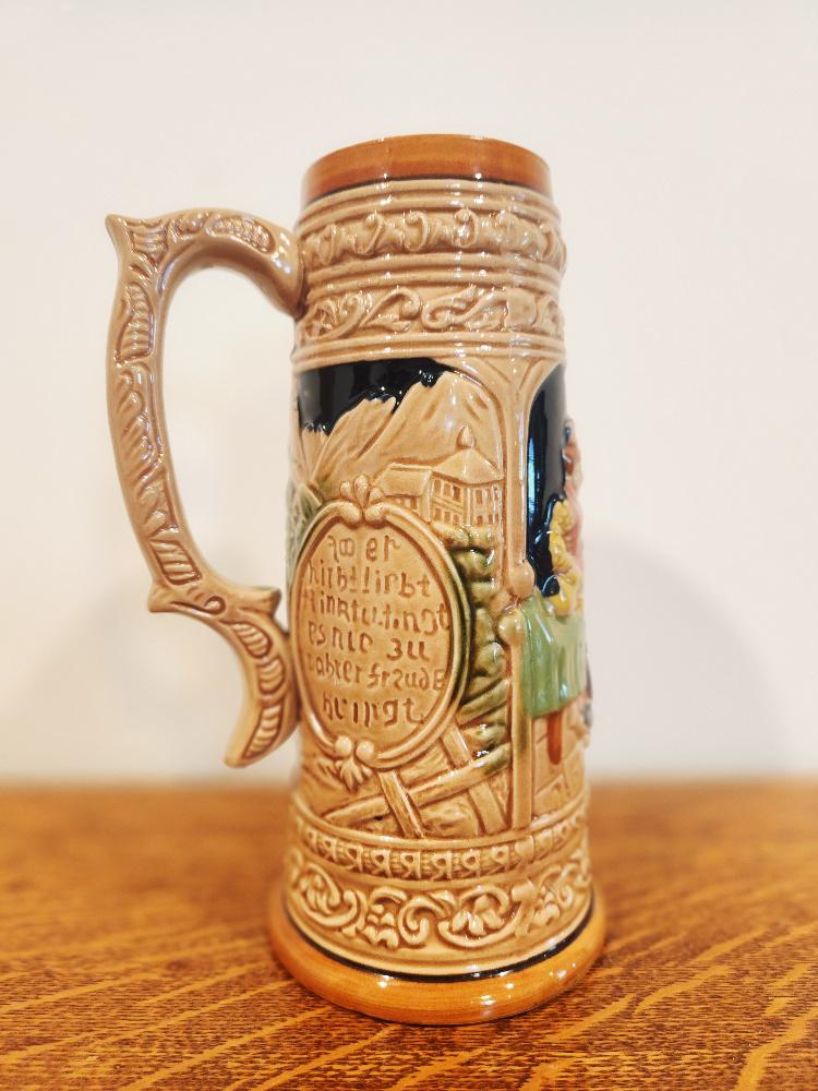 Vintage Ceramic Beer Stein Made in Japan W/ APEX Quality Sticker, Large ...