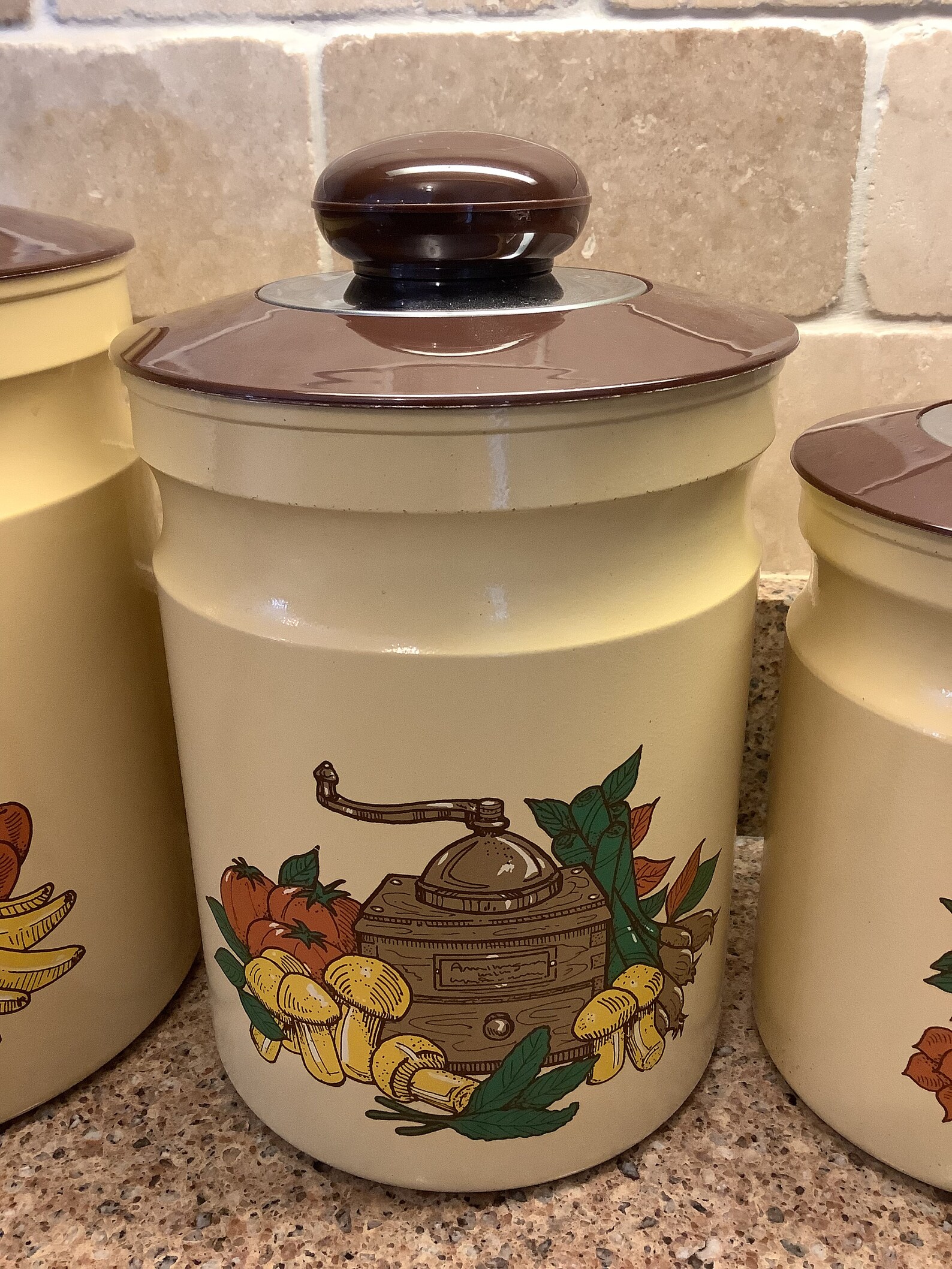 Vintage Kromex Canister Set of Four Lidded Metal Canisters Etsy