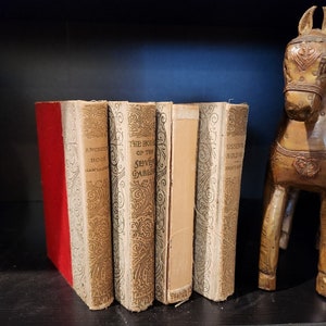 Vintage Nathaniel Hawthorne Hardcover Book Set, 4 Volumes, Mosses from an Old Manse, Twice Told Tales, The House of 7 Gables, A Wonder Book