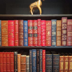 Easton Press Collector's Edition Books, History Books, The Classics, Book Decor Staging, Shelf of Easton Press Books, Movie Set Staging