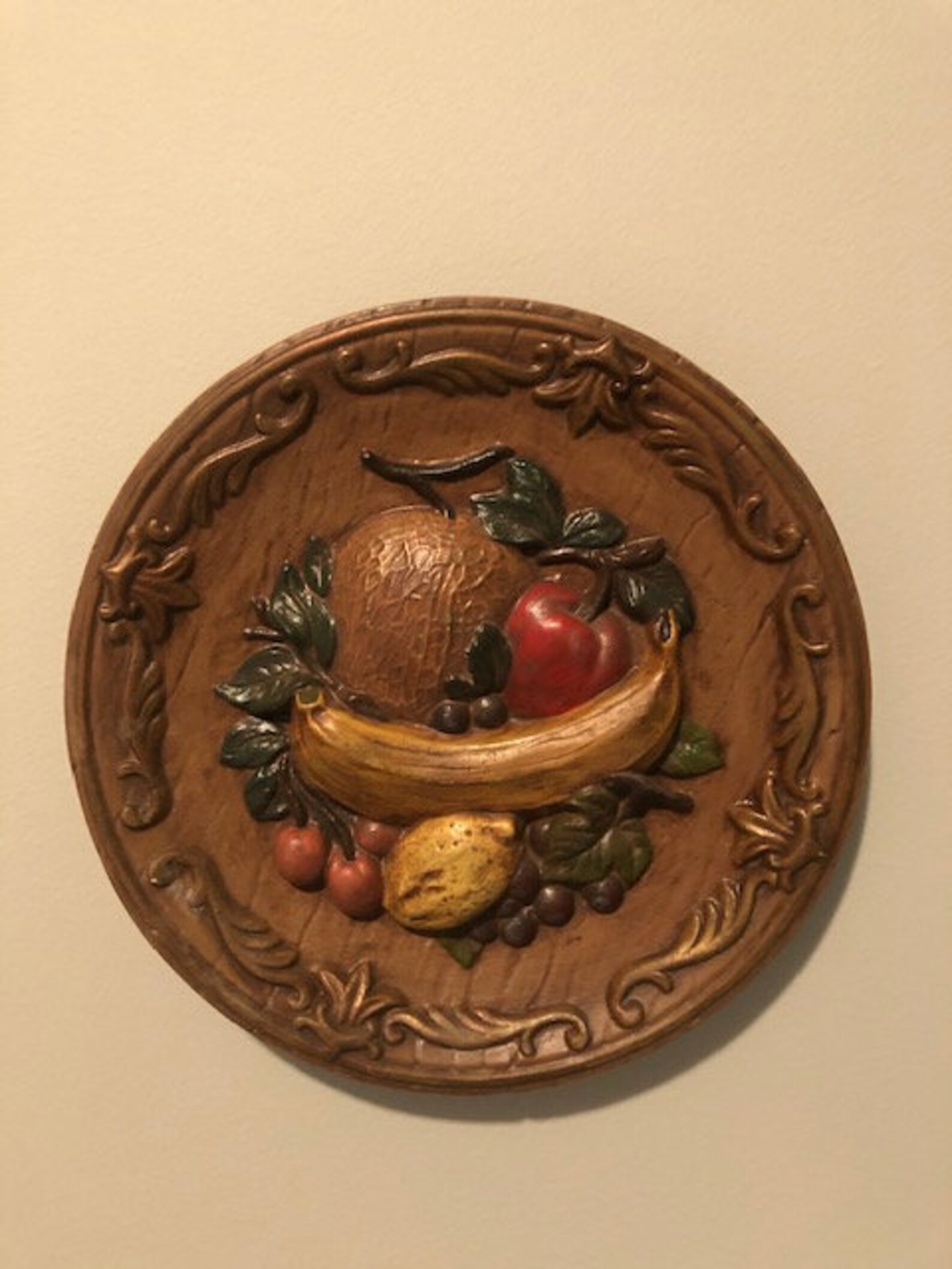 Vintage Ceramic Raised Decorative Fruit Wall Hanging Plaques Etsy