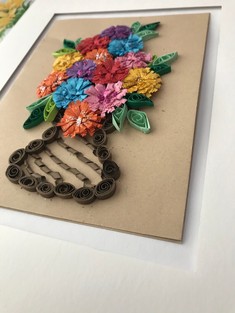 Flower Vase Paper Quilling With Frame Etsy UK