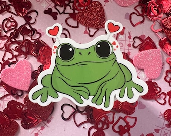 Frog Heart Headband Sticker | Valentine's Day Sticker | Waterproof Sticker | Frog Sticker | Love Sticker |