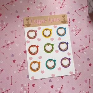 Coffee Love Sticker Sheet | Matte Stickers | Sticker Sheet | Valentines Day Sticker Sheet | Coffee Stickers | Valentines Day Stickers
