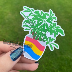 Pansexual pride flag inspired Plant Sticker | LGBTQA+ Pride Plant Sticker | Waterproof Sticker | Stickers for Pride | Pride Sticker Pack |