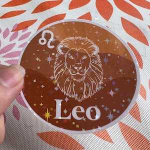 Leo Zodiac Sticker | Glitter Sticker | Waterproof Sticker | Leo | Zodiac Sticker | Lion Sticker