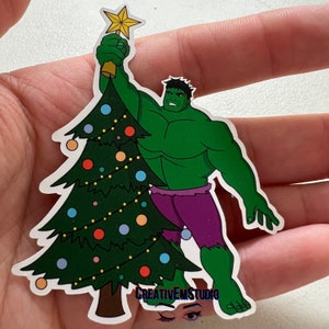 Hulk Christmas sticker |  Superhero sticker | Superhero Christmas | Hulk sticker for laptop
