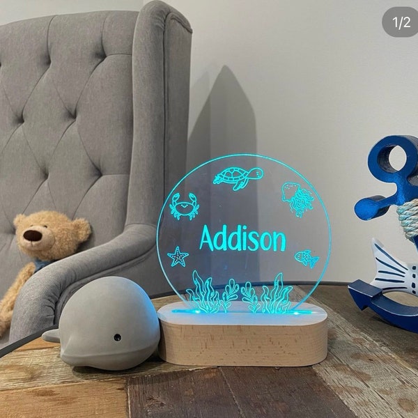 Ocean Theme Night Light SVG File Kids Bedroom