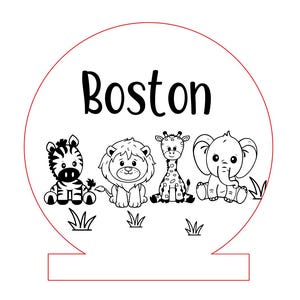 Safari Night Light SVG File Kids Bedroom