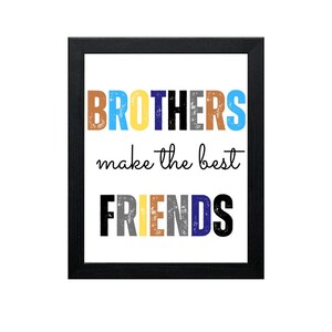 Digital Brothers Print - Best Friends Poster, Boys, Baby, Kids, Gift, Wall Art Bedroom Playroom Sign