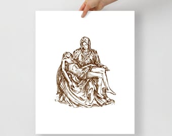 Pieta Kunstdruck: Jungfrau Maria hält Jesus, katholischen Dekor (8x10)