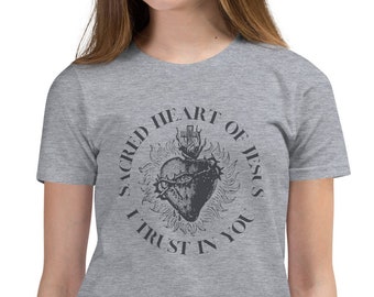 Sacred Heart of Jesus Jugend-T-Shirt: Katholische Kleidung