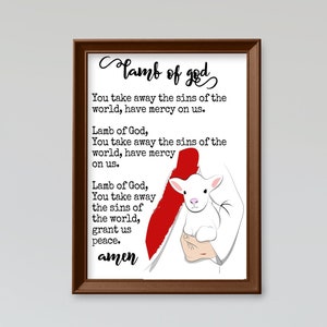 Lamb of God Prayer Printable, Lamb of God Digital Download, Catholic Prayers Printable, Catholic Prayer Digital Download, Catholic Print Art