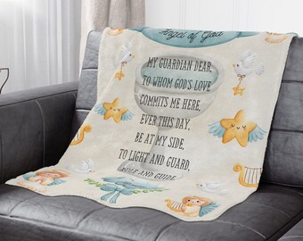 Guardian Angel Prayer Blanket: Baptism Gift, Catholic Children