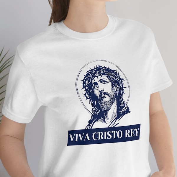 Viva Cristo Rey Short-sleeve unisex t-shirt, Cristeros T-Shirt, Jesus Face Tee, Catholic Apparel, Long Live Christ The King Tee, Cristo Rey