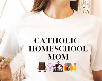 Catholic Homeschool Mom T-Shirt: Soft Unisex Tee