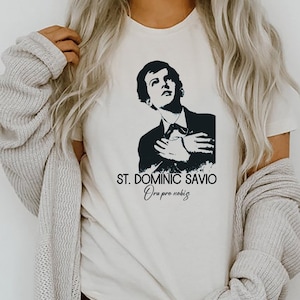 St. Dominic Savio Ora Pro Nobis Unisex t-shirt, Saint Dominic Savio Tee, Catholic Saint T-Shirt, Catholic Apparel, Catholic Gift For Her