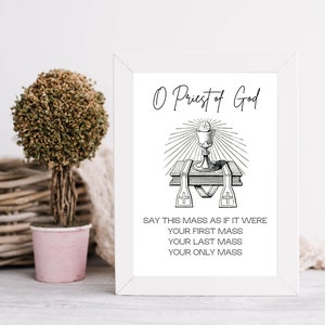 Catholic Priest Prayer Art Print, Catholic Priest Prayer Wall Art, Catholic Latin Mass, Catholic Priest Gift, Traditional Catholic Mass