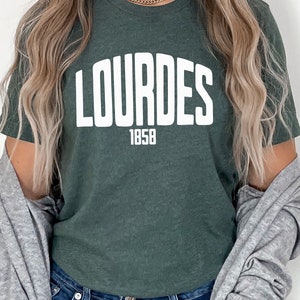 Our Lady of Lourdes Unisex T-Shirt, Lady of Lourdes Apparition T-Shirt, Catholic Mom and Dad Gift, Devotion to Our Lady of Lourdes Shirt