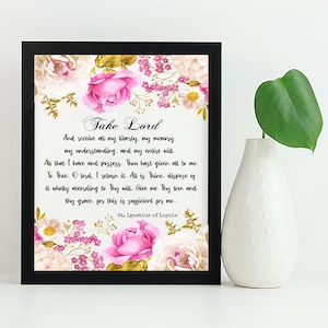Suspice Prayer Printable, St. Ignatius Of Loyola Printable, 5x7 Catholic Printable, Digital Download, Saint Ignatius of Loyola Prayer Print