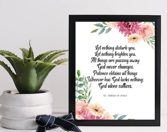 St Teresa of Avila Prayer Art Print: Catholic Saint Quote (PDF & JPEG)
