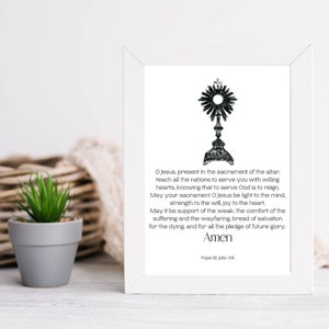 Blessed Sacrament Prayer Printable, St. Pio XXIII Prayer Print, Catholic Saint Quote Print, Blessed Sacrament Art Print, Mostrance Art Print