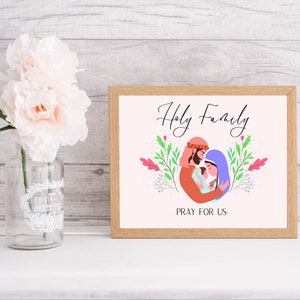 Holy Family Printable, Jesus Mary and Joseph Wall Decor, Holy Family Home Decor, Catholic Digital Download