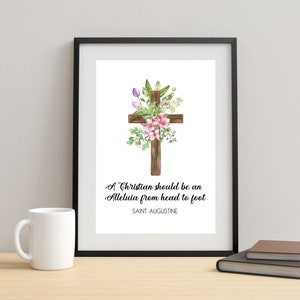 A Christian Should Be An Alleluia From Head To Foot Printable, Saint Augustine Quote Printable, Catholic Saint Quote Print, Catholic Print