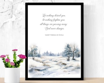 St. Teresa of Avila Quote Print: Winter Landscape (JPEG, PDF)