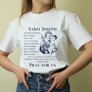 Litany of Saint Joseph Short-Sleeve Unisex T-Shirt, Saint Joseph Tee, Catholic T-Shirt, Consecration to St. Joseph Shirt