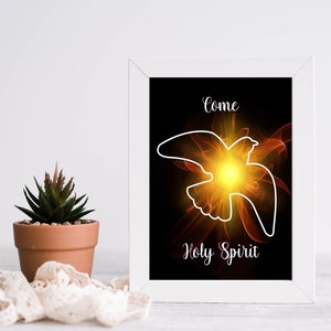 Come Holy Spirit Digital Print 5x7, Holy Spirit Printable, Catholic Wall Decor, Pentecost Art Print, Easter Gifts