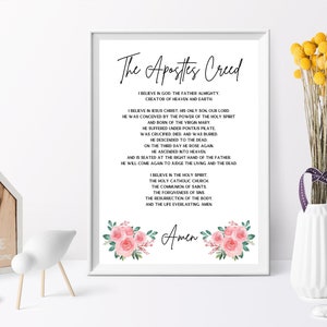 The Apostles Creed Print, I believe In God Prayer Printable, Catholic Prayer Wall Art, Scripture Wall Art, Catholic Prayer Digital Download