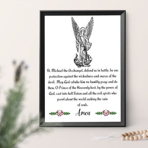 St. Michael Prayer Printable/saint Michael Print Art/catholic Wall Art Printable/st. Michael ...