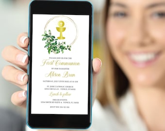 Invitación electrónica para Primera Comunión: Editable en Evite (Descarga digital)