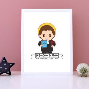St. Louis Marie Grignion De Montfort Kids Printable 5x7, Catholic Nursery Art Print, St. Louis Marie De Montfort Kids Room, Catholic Babies
