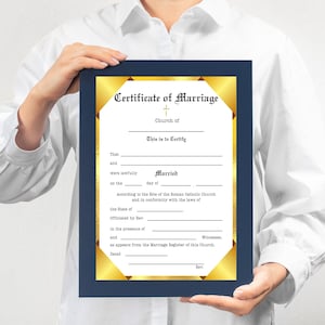 Certificato di matrimonio, Certificato digitale del sacramento del matrimonio, Certificato di matrimonio cattolico, Modello modificabile del certificato di matrimonio