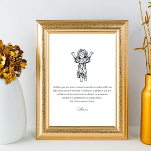 Oración Al Divino Niño Jesús Imprimible Para Decorar El Hogar, Divino Niño Prayer In Spanish Printable, Divino Niño Prayer Digital Download