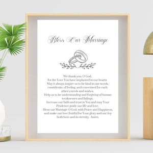 Una oración de bendición matrimonial imprimible, descarga digital de bendición de nuestro matrimonio, impresión de oración de matrimonio católico, impresión de boda católica