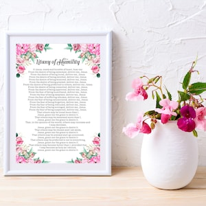 Litany Of Humility Printable, Catholic Prayer Digital Download, Catholic Wall Decor, Catholic Home Decor, Catholic Church Prayer Art Print
